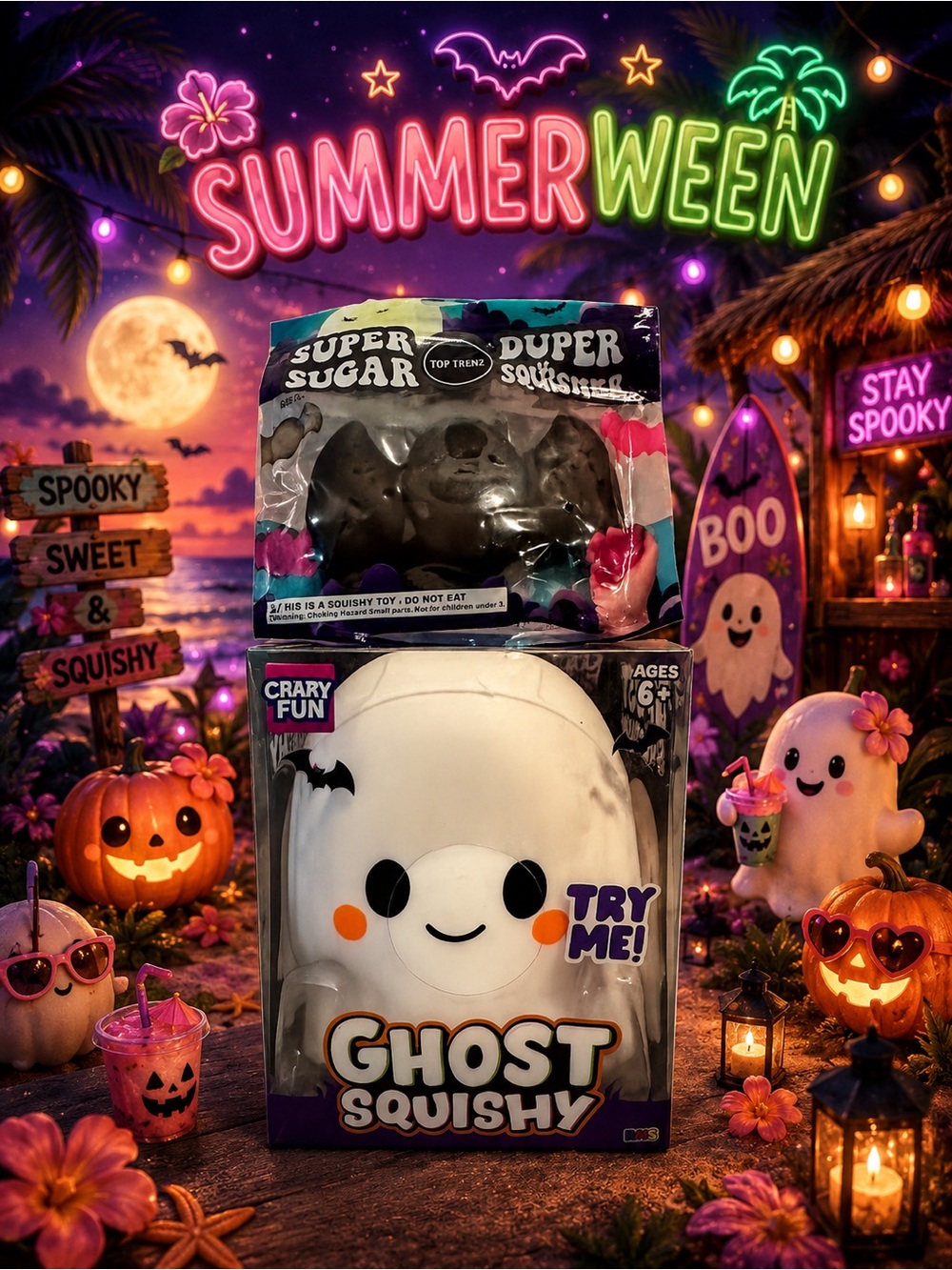 Crazy Fun RMS SummerWeen Boy Ghost & Bat Bundle (2 items)